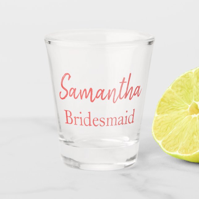 Vaso De Chupito Bonito Coral Bridesmaid (Anverso)
