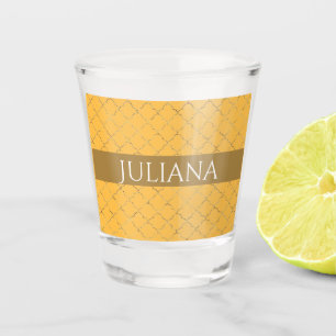 Vaso De Chupito Bonito Daffodil Gold Quatrefoil Personalizado