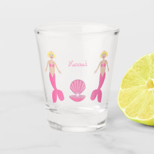 Vaso De Chupito Bonito Fantasía Rosa Mermaid Nombre personalizado
