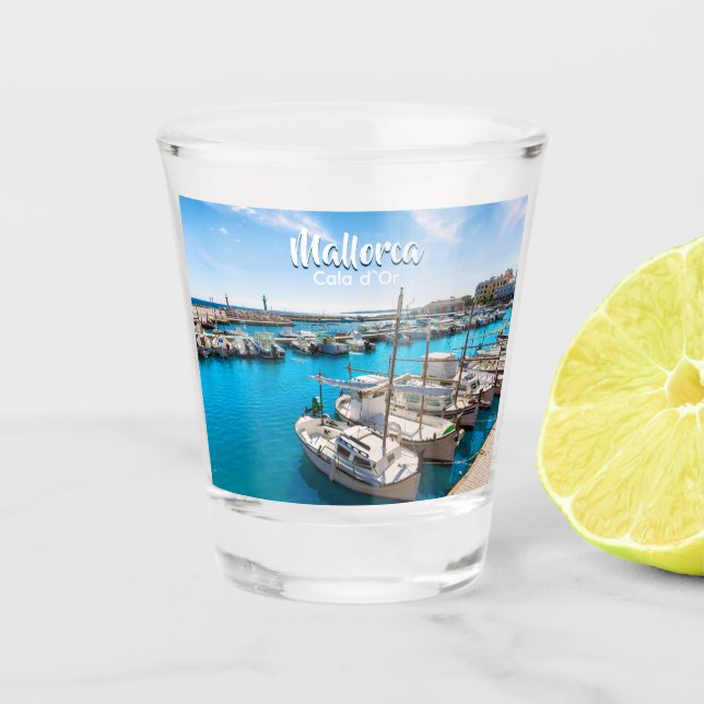Vaso De Chupito Bonito Mallorca Puerto de Cala d'Or Souvenir Españ (Anverso)
