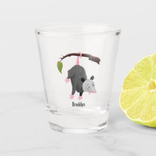 Vaso De Chupito Bonito opossum colgando de un personalizado de suc
