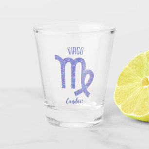 Vaso De Chupito Bonito Virgo Rótulo de Astrología Púrpura Personal