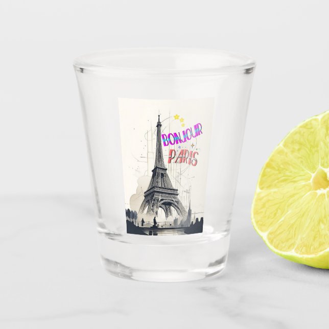 Vaso De Chupito Bonjour Colorful Paris (Anverso)