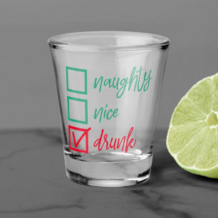 Vaso De Chupito Borracho no travieso ni agradable Humor de Navid