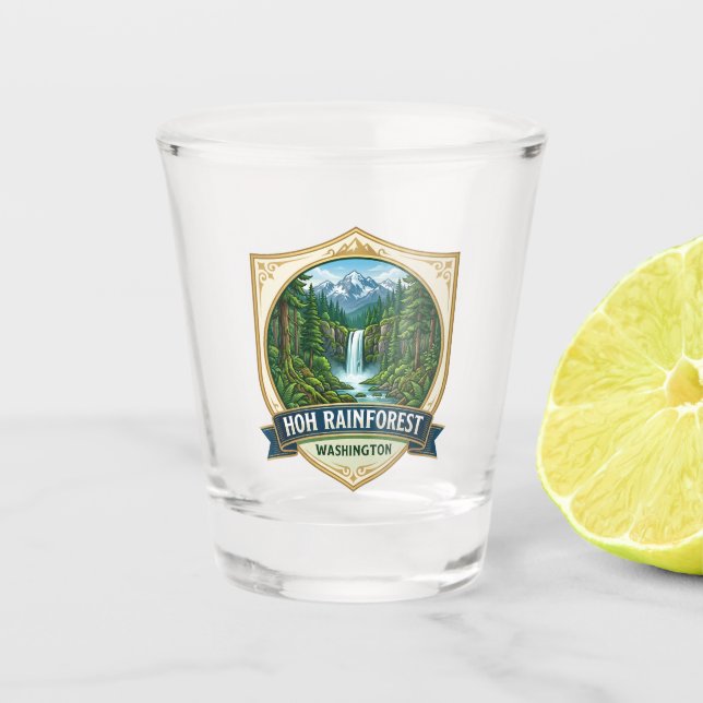 Vaso De Chupito Bosque Lluvioso Hoh Washington (Anverso)