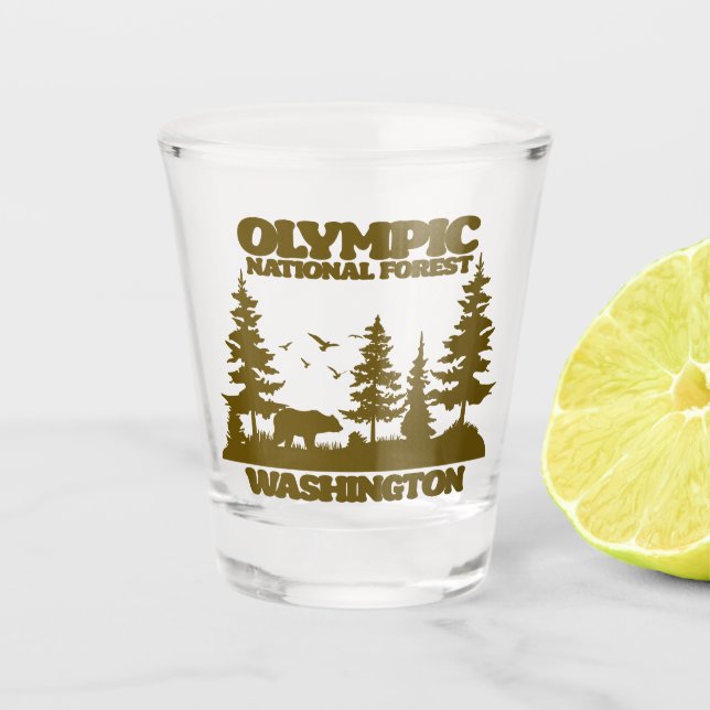 Vaso De Chupito Bosque nacional olímpico (Anverso)