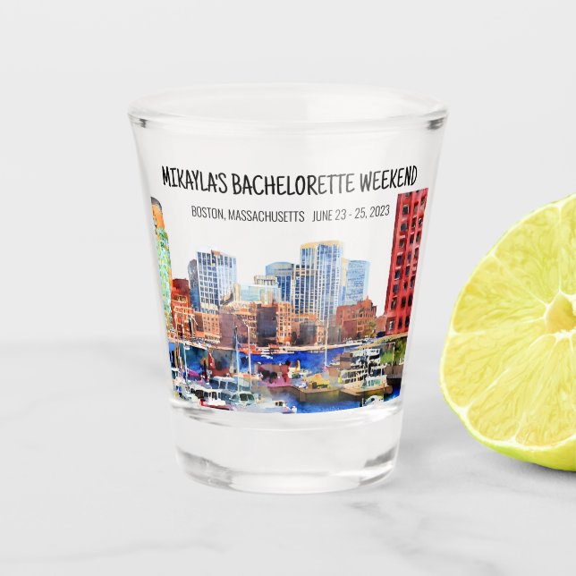 Vaso De Chupito Boston Bachelorette Weekend Shot glass (Anverso)