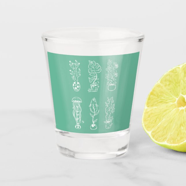Vaso De Chupito Botánica extravagante (Anverso)