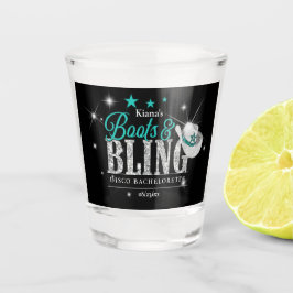 Vaso De Chupito Botas y Brillo Disco Despedida de Soltera Azul Tur