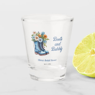 Vaso De Chupito Botas y burbujeante ducha de novia occidental azul