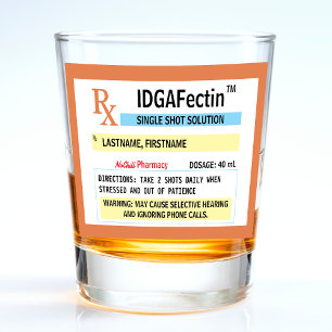 Vaso De Chupito Botella de prescripción Graciosa Gag Gift