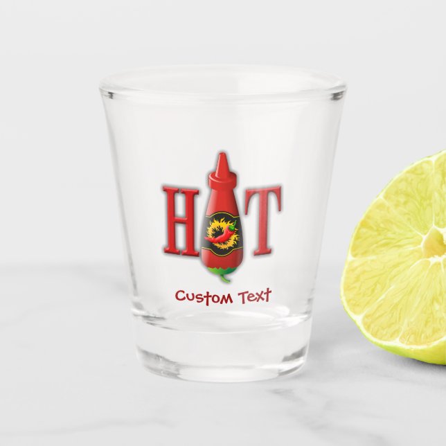 Vaso De Chupito Botella de Salsa Caliente (Anverso)