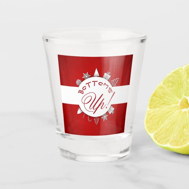 Vaso De Chupito “Bottoms Up!” Shot Glass (Anverso)