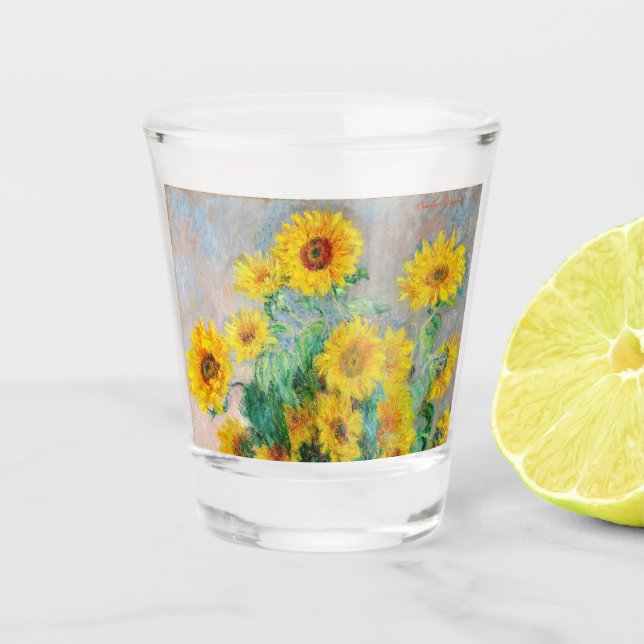 Vaso De Chupito Bouquet de los girasoles Claude Monet (Anverso)