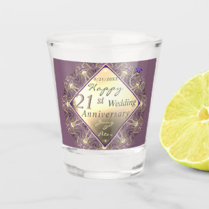Vaso De Chupito Brass, 21° Aniversario Boda