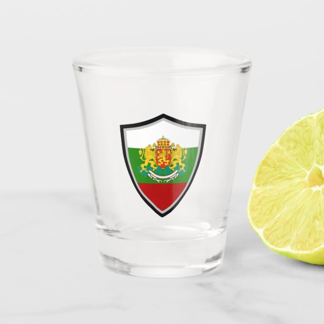 Vaso De Chupito Brazos con cubierta de bandera de Bulgaria (Anverso)