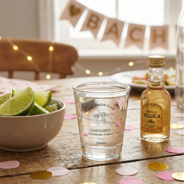 Vaso De Chupito Bride Club Bachelorette Weekend Favor Name (Subido por el creador)