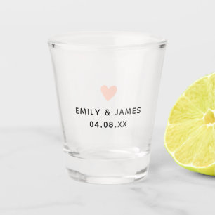 Vaso De Chupito Bride Groom Pink Heart Engagement Wedding Favor