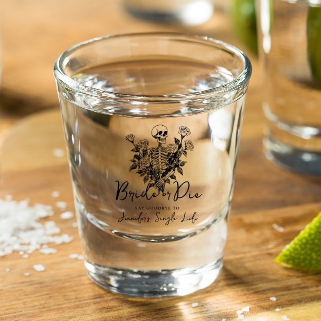 Vaso De Chupito Bride or Die Skeleton Roses Bachelorette Party (Subido por el creador)