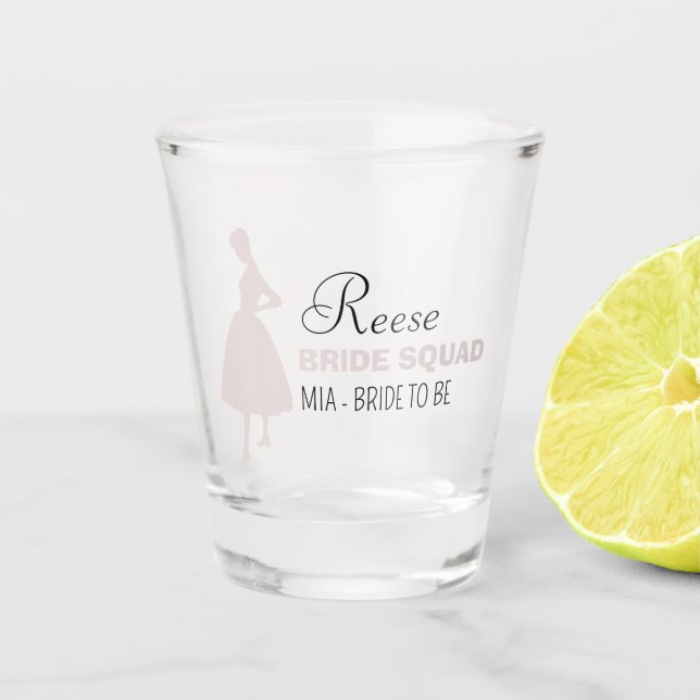 Vaso De Chupito Bride Squad | Bachelorette Pink Bridesmaid Sh (Anverso)
