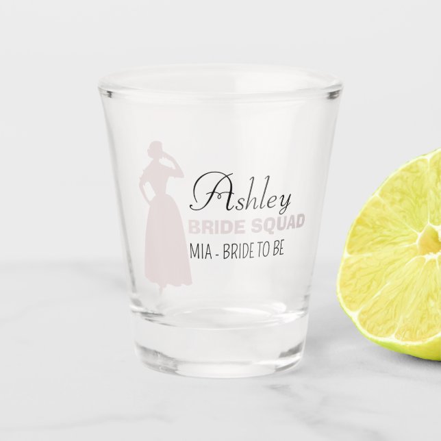 Vaso De Chupito Bride Squad | Bachelorette Pink Bridesmaid Sh (Anverso)