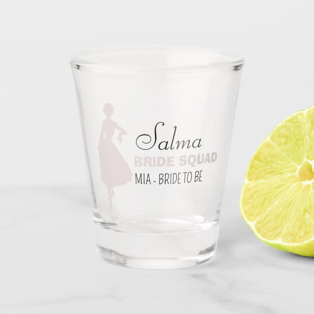 Vaso De Chupito Bride Squad | Bachelorette Pink Bridesmaid Sh (Anverso)