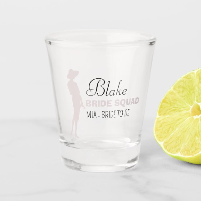 Vaso De Chupito Bride Squad | Bachelorette Pink Bridesmaid Sh (Anverso)