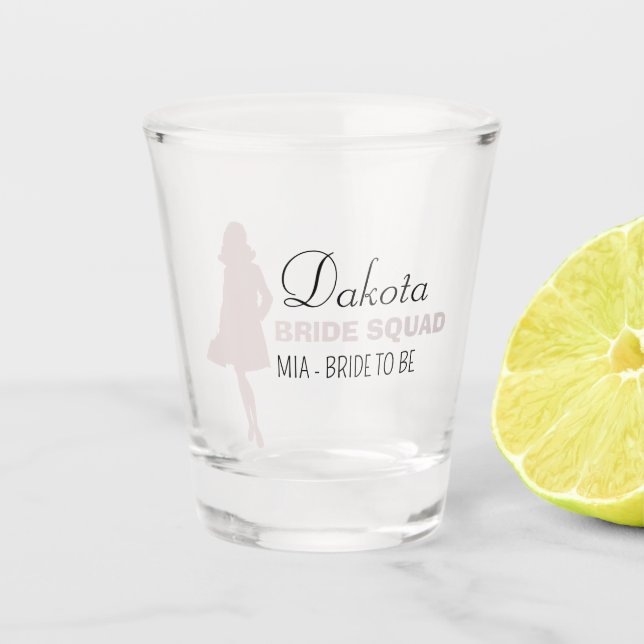 Vaso De Chupito Bride Squad | Bachelorette Pink Bridesmaid Sh (Anverso)