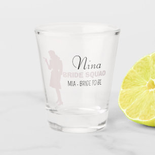 Vaso De Chupito Bride Squad   Bachelorritas de color rosa caliente