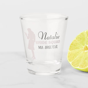 Vaso De Chupito Bride Squad   Bachelorritas de color rosa caliente