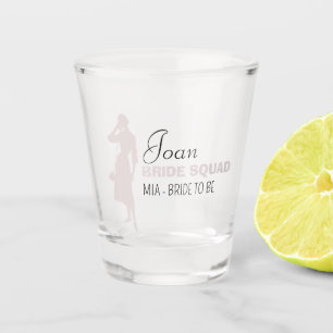 Vaso De Chupito Bride Squad Bachelorritas de color rosa caliente