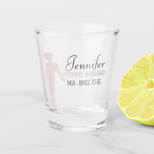 Vaso De Chupito Bride Squad Bachelorritas de color rosa caliente
