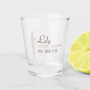 Vaso De Chupito Bride Squad   Bachelorritas de color rosa caliente
