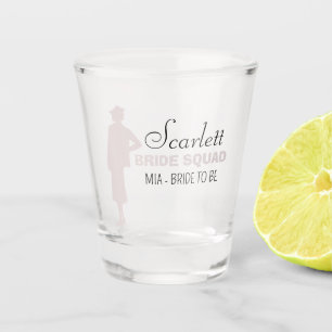 Vaso De Chupito Bride Squad   Bachelorritas de color rosa caliente