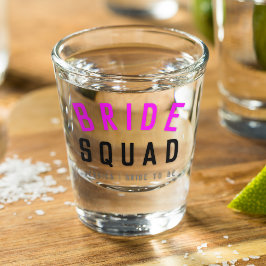 Vaso De Chupito Bride Squad | Bachelorritas de color rosa caliente