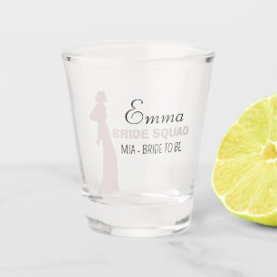 Vaso De Chupito Bride Squad   Bachelorritas de color rosa caliente