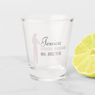 Vaso De Chupito Bride Squad   Bachelorritas de color rosa caliente