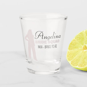 Vaso De Chupito Bride Squad   Bachelorritas de color rosa caliente