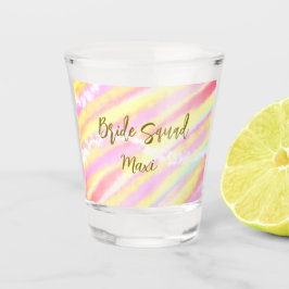 Vaso De Chupito Bride squad golden pastel pink colorful glitter br