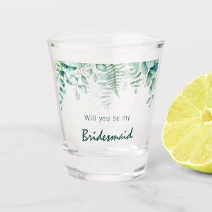 Vaso De Chupito Bridesmaid eucalyptus greenery helechos de bosque