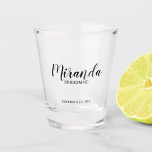 Vaso De Chupito Bridesmaid personalizada de escritura moderna