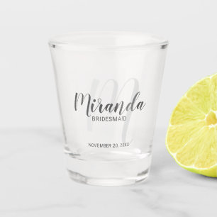 Vaso De Chupito Bridesmaid personalizada de escritura moderna