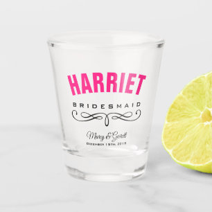 VASO DE CHUPITO BRIDESMAID WEDDPARING PARTIDO DISPARON VIDRIO