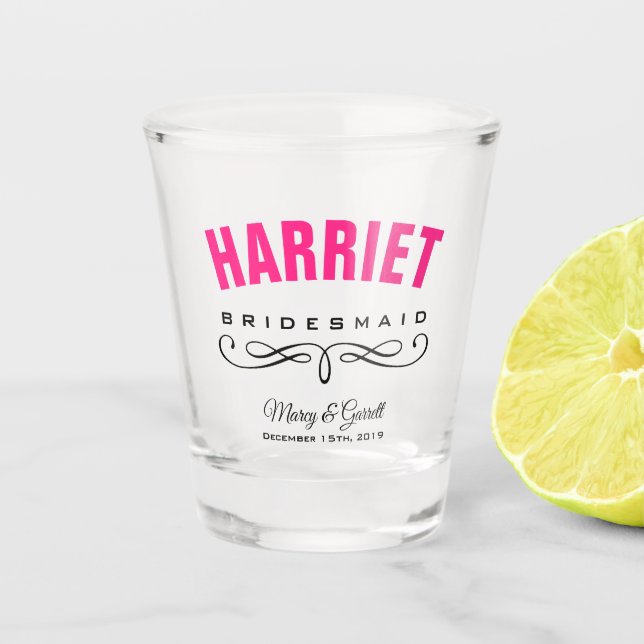 VASO DE CHUPITO BRIDESMAID WEDDPARING PARTIDO DISPARON VIDRIO (Anverso)