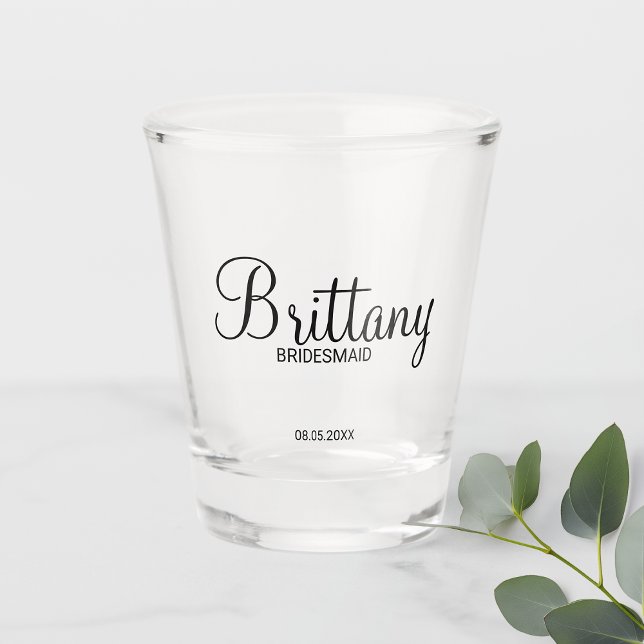 Vaso De Chupito Bridesmaids personalizadas de escritura moderna (Subido por el creador)