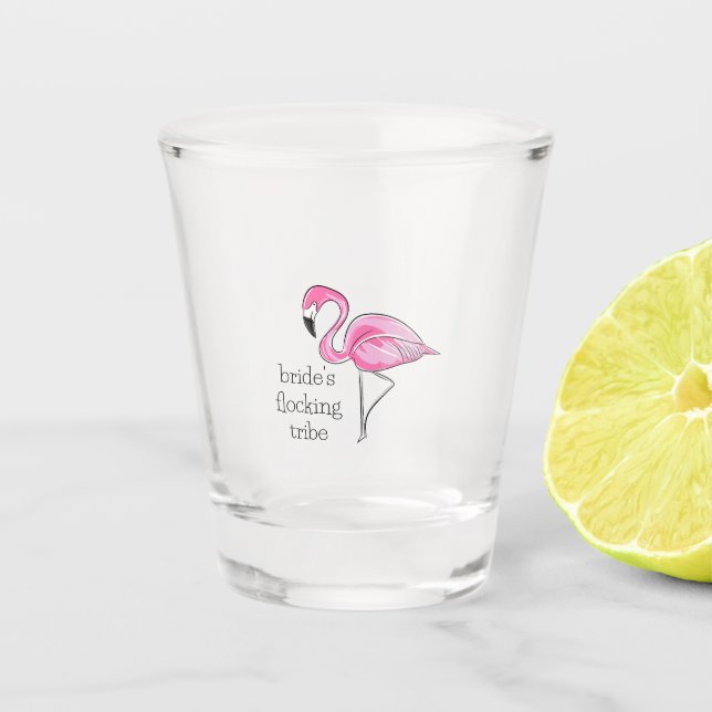 Vaso De Chupito Bridesmaids Soltera Flamencos Tribu Rebaño (Anverso)
