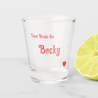 Vaso De Chupito Bright Red Heart Team Bride