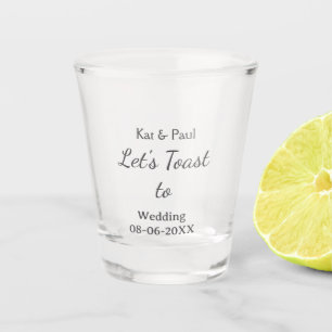 Vaso De Chupito Brindemos por la boda nombre fecha simple pareja