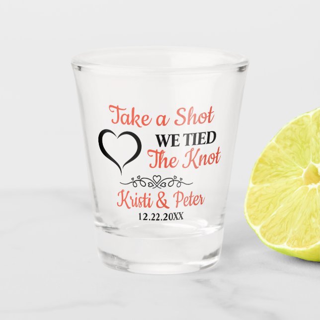Vaso De Chupito Brindis de Boda Toma Un Trago (Anverso)
