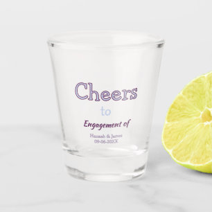 Vaso De Chupito brindis por el compromiso de nombre púrpura pastel